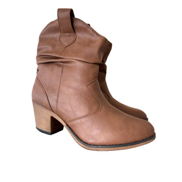 Charles Albert Women's Western Cowboy Boots Brown Mid-Calf Pull On SZ 10 - Picture 10 of 13